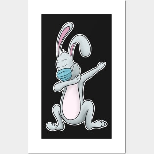 Dabbing Bunny with face mask happy easter 2021 Posters and Art